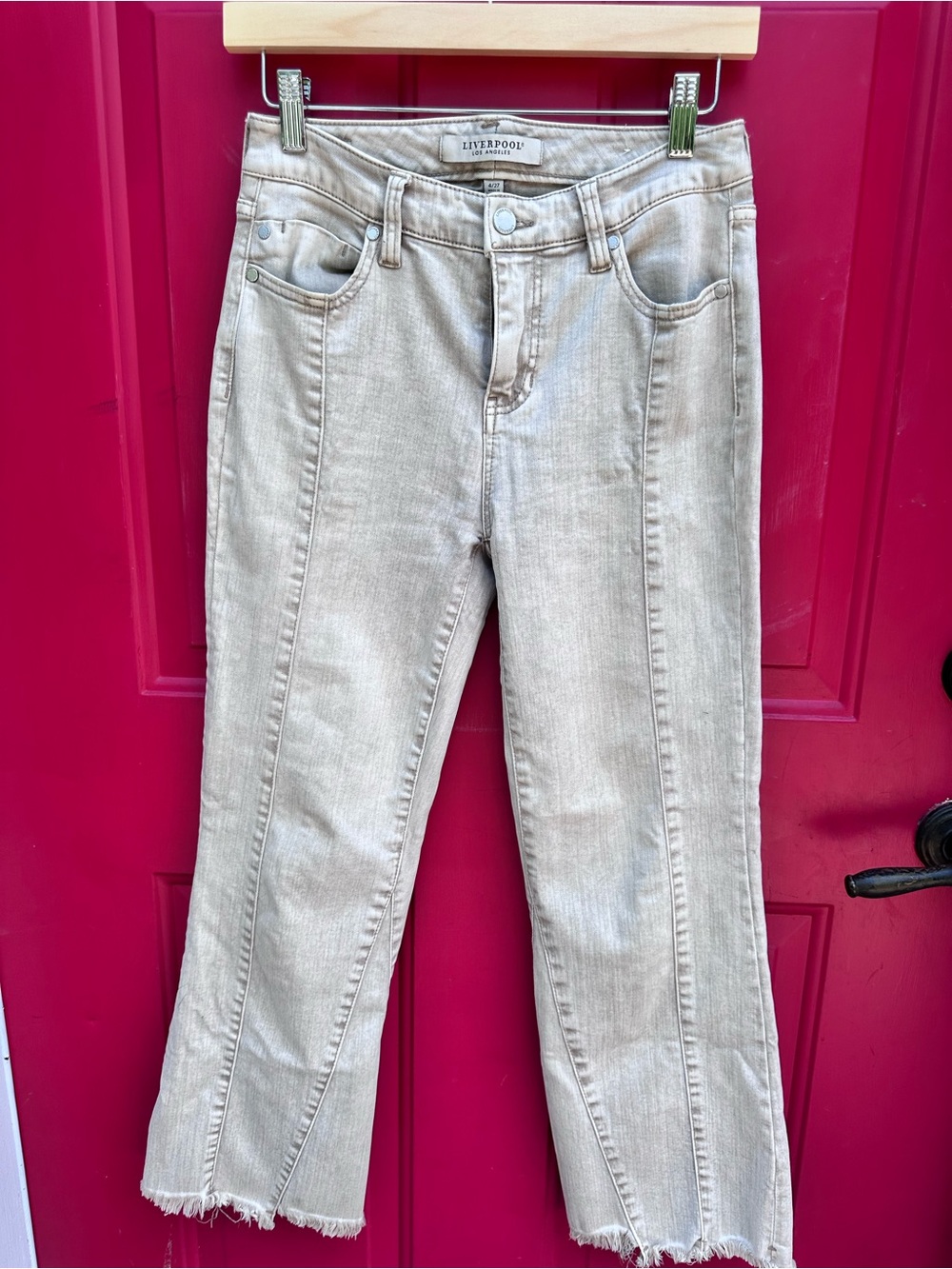 {Liverpool Los Angeles} Taupe Crop Jeans